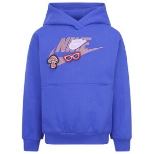 Nike Kids Vibrant Blue Hoodie with Fun Patches